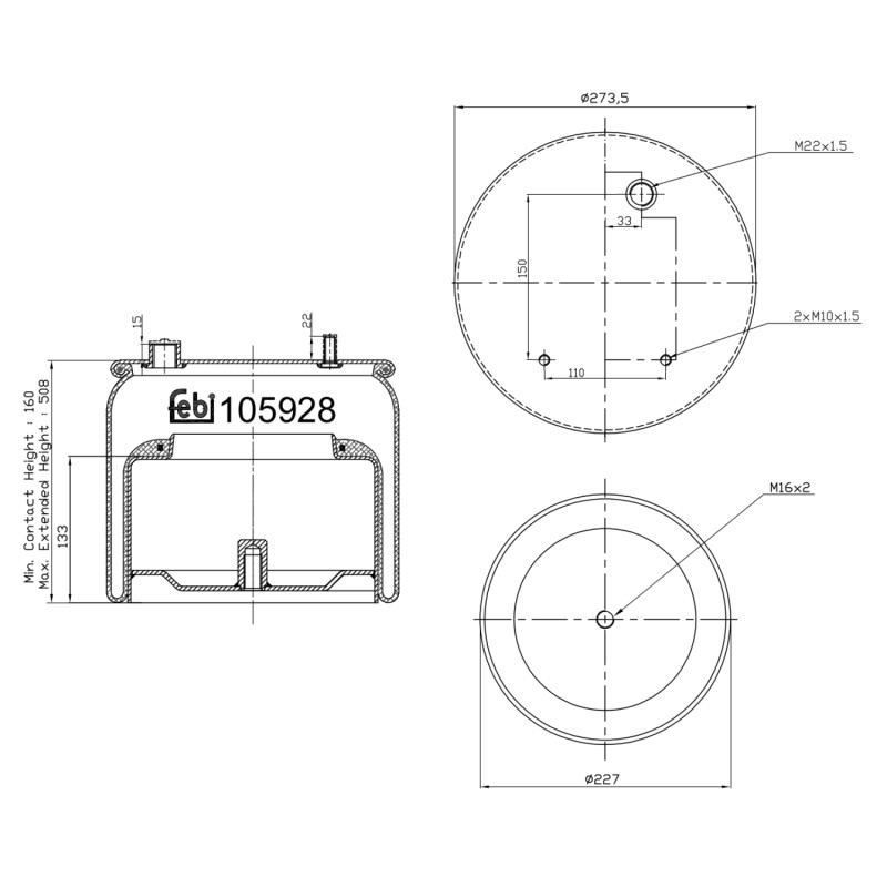 Veerbalg Febi Bilstein 105928