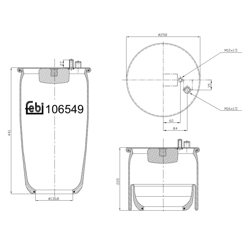 Veerbalg Febi Bilstein 106549