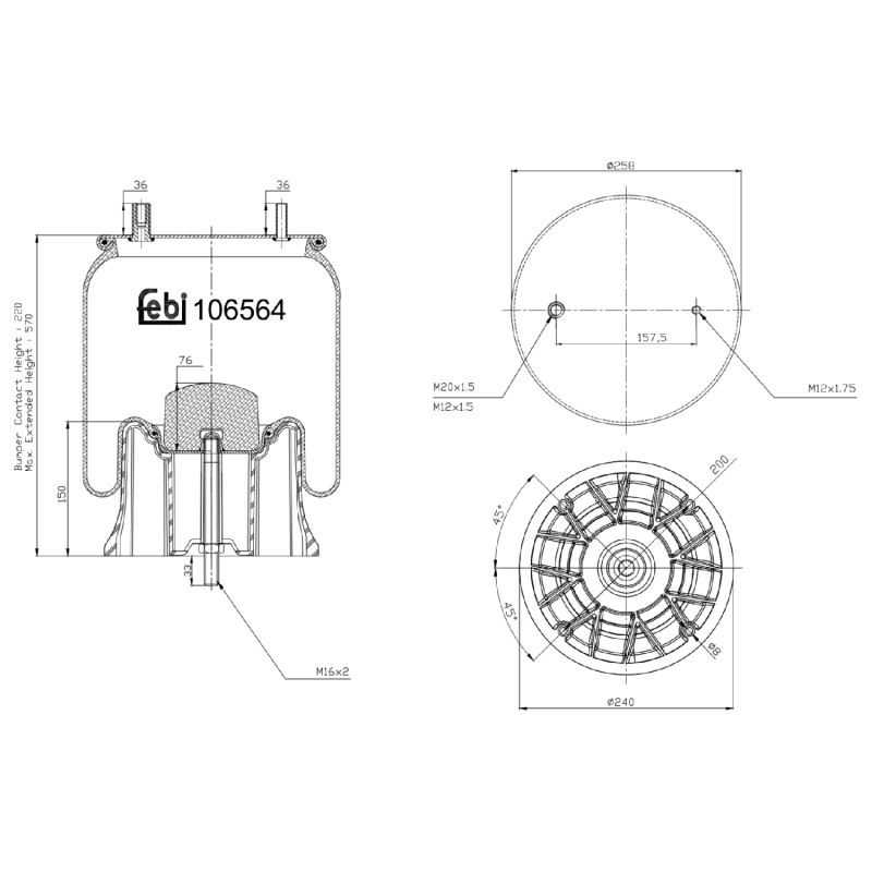 Veerbalg Febi Bilstein 106564