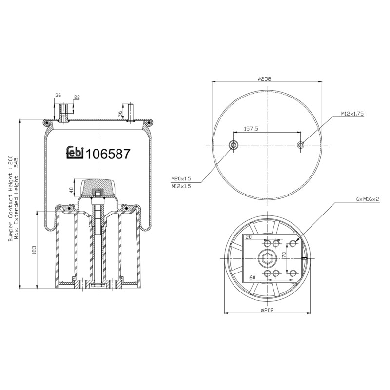 Veerbalg Febi Bilstein 106587