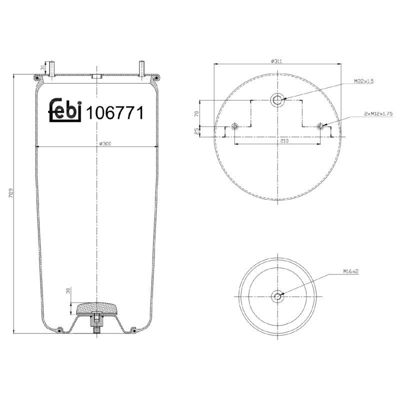 Veerbalg Febi Bilstein 106771