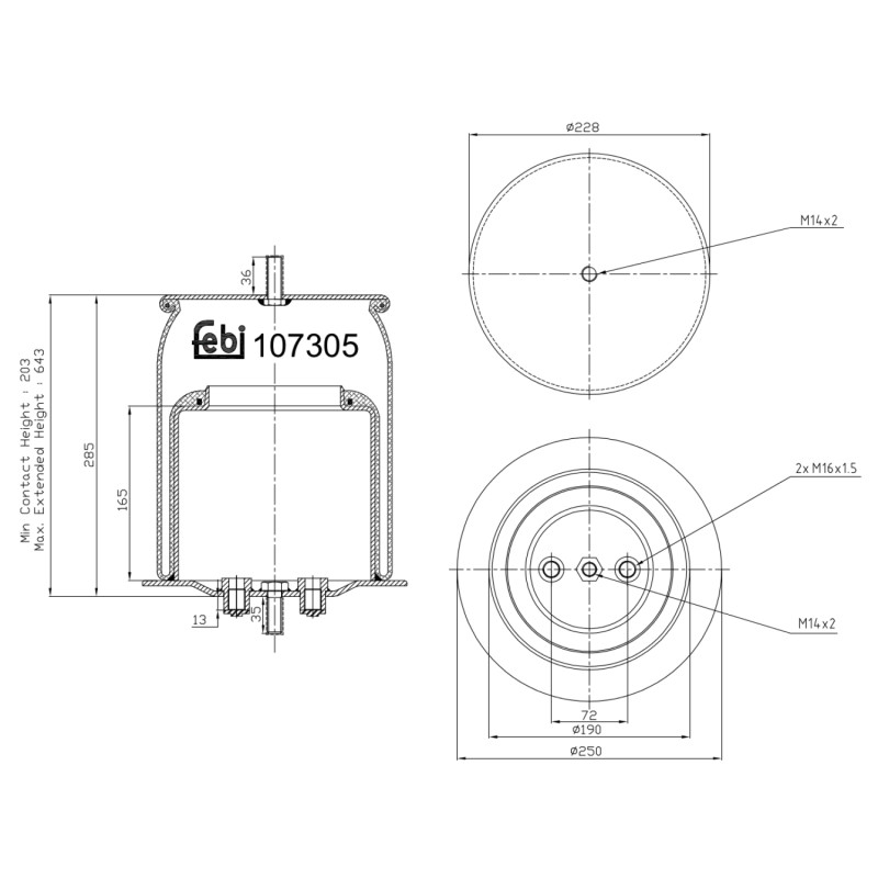 Veerbalg Febi Bilstein 107305