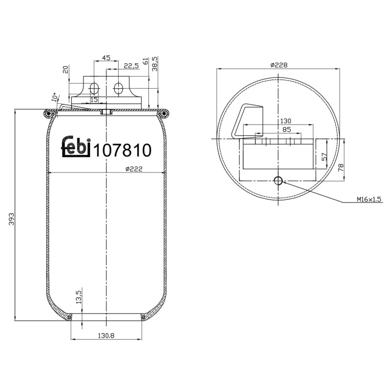 Veerbalg Febi Bilstein 107810