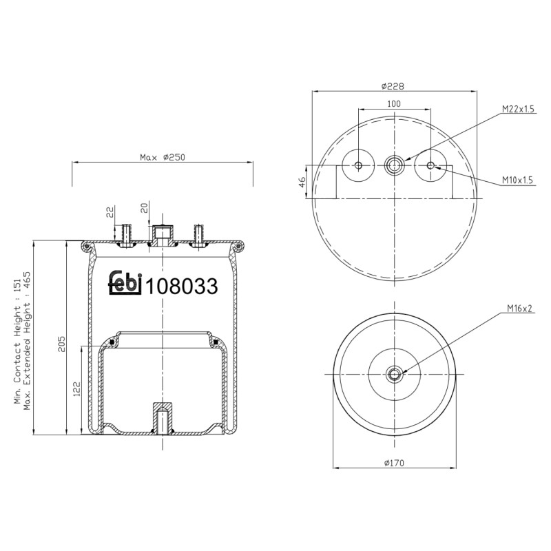 Veerbalg Febi Bilstein 108033