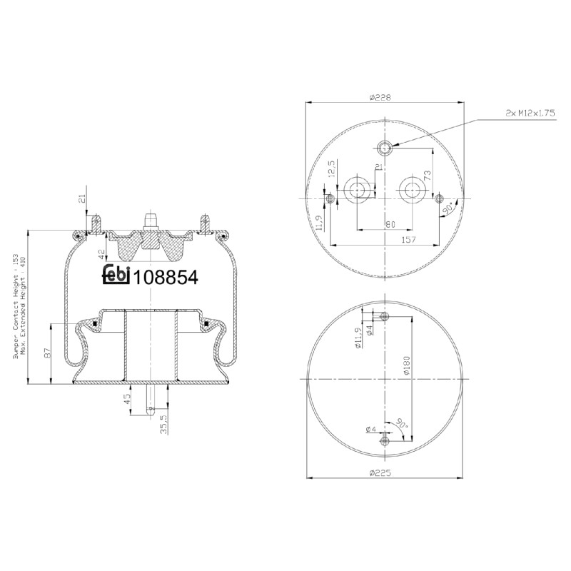 Veerbalg Febi Bilstein 108854