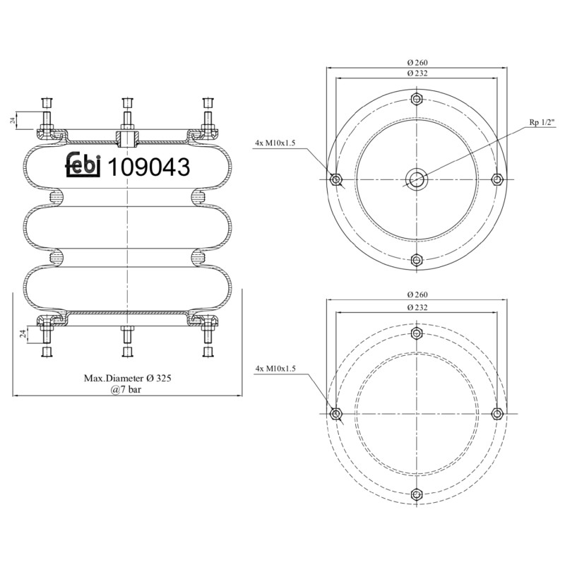 Veerbalg Febi Bilstein 109043