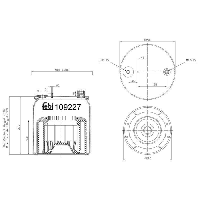 Veerbalg Febi Bilstein 109227