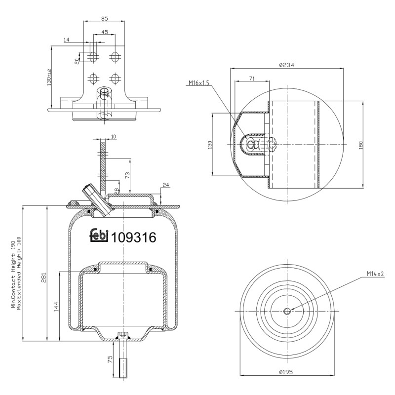 Veerbalg Febi Bilstein 109316