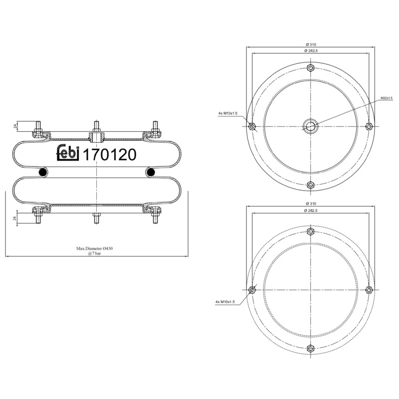 Veerbalg Febi Bilstein 170120