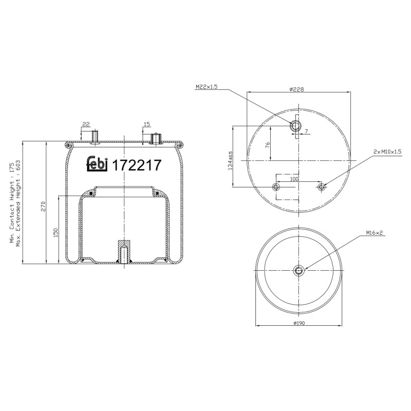 Veerbalg Febi Bilstein 172217