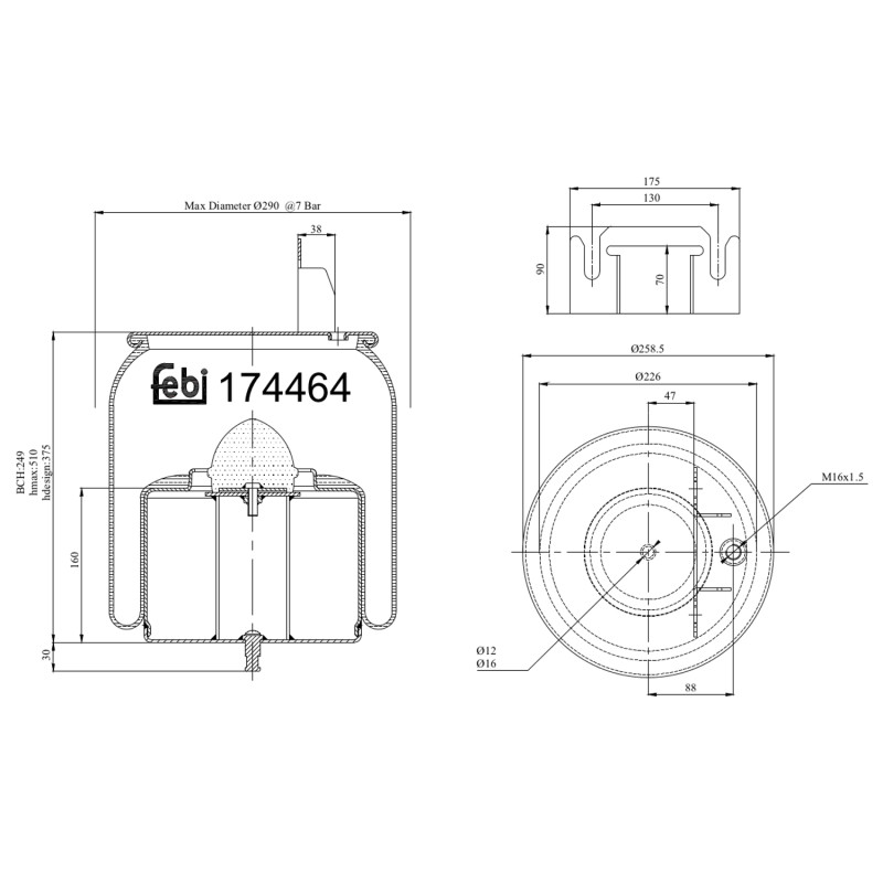 Veerbalg Febi Bilstein 174464