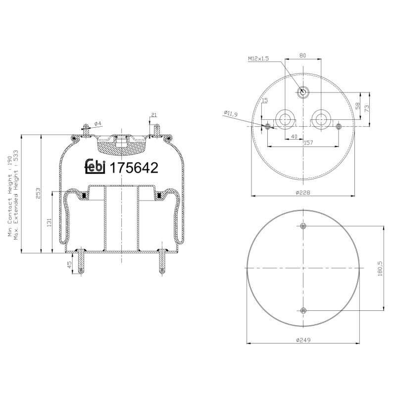 Veerbalg Febi Bilstein 175642