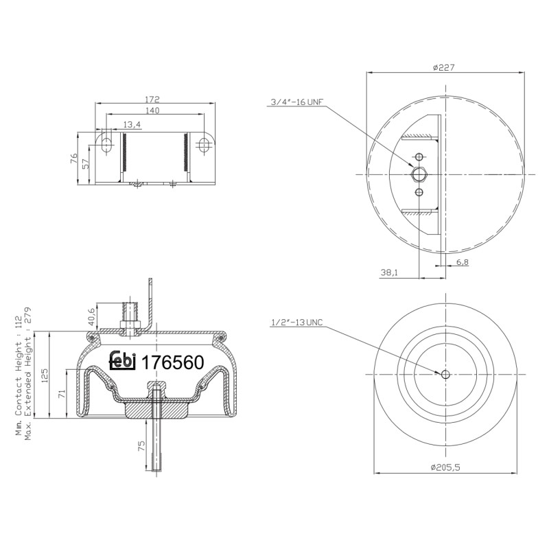 Veerbalg Febi Bilstein 176560