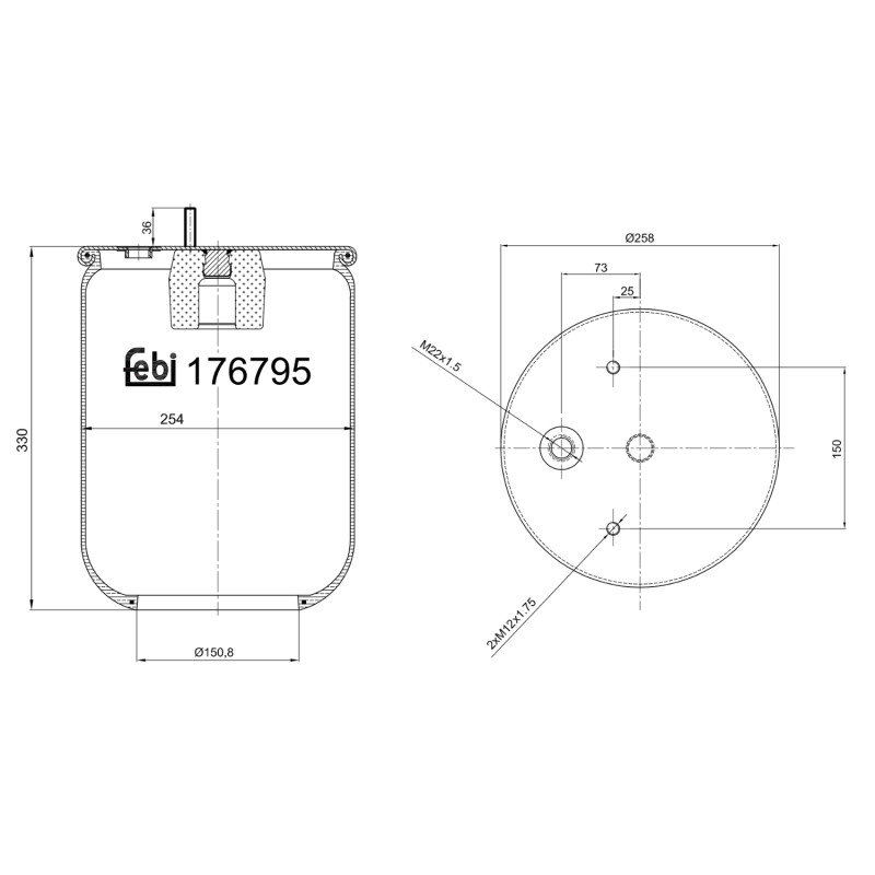 Veerbalg Febi Bilstein 176795