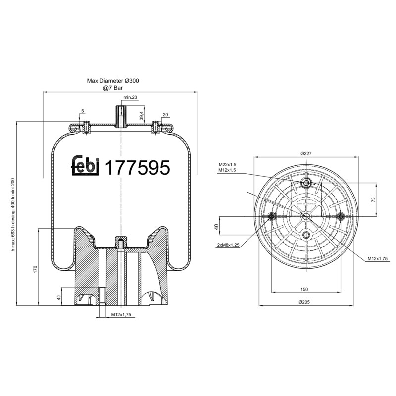 Veerbalg Febi Bilstein 177595