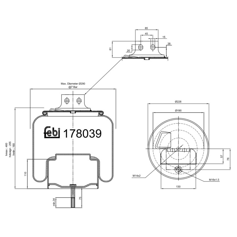 Veerbalg Febi Bilstein 178039