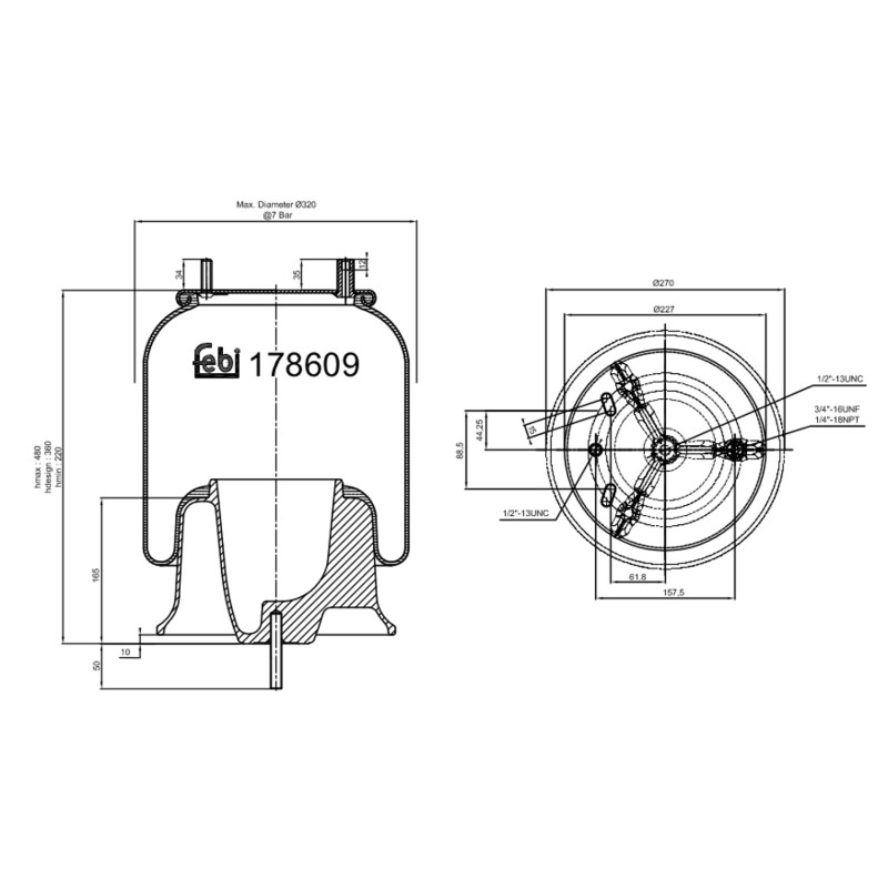 Veerbalg Febi Bilstein 178609