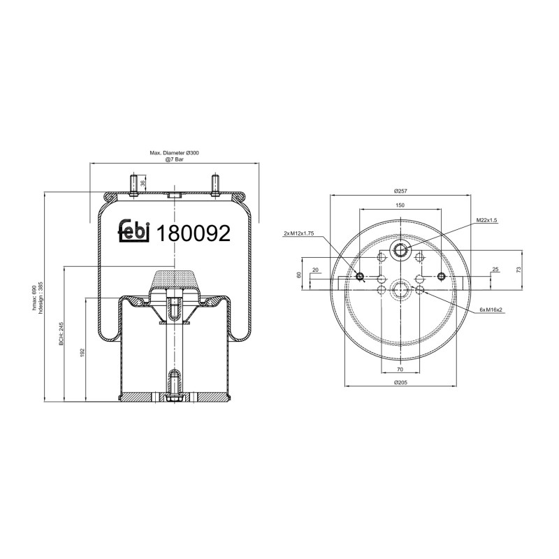 Veerbalg Febi Bilstein 180092