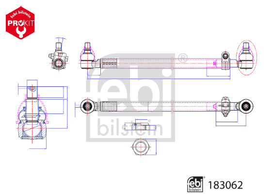 Spoorstangeind / Stuurkogel Febi Bilstein 183062