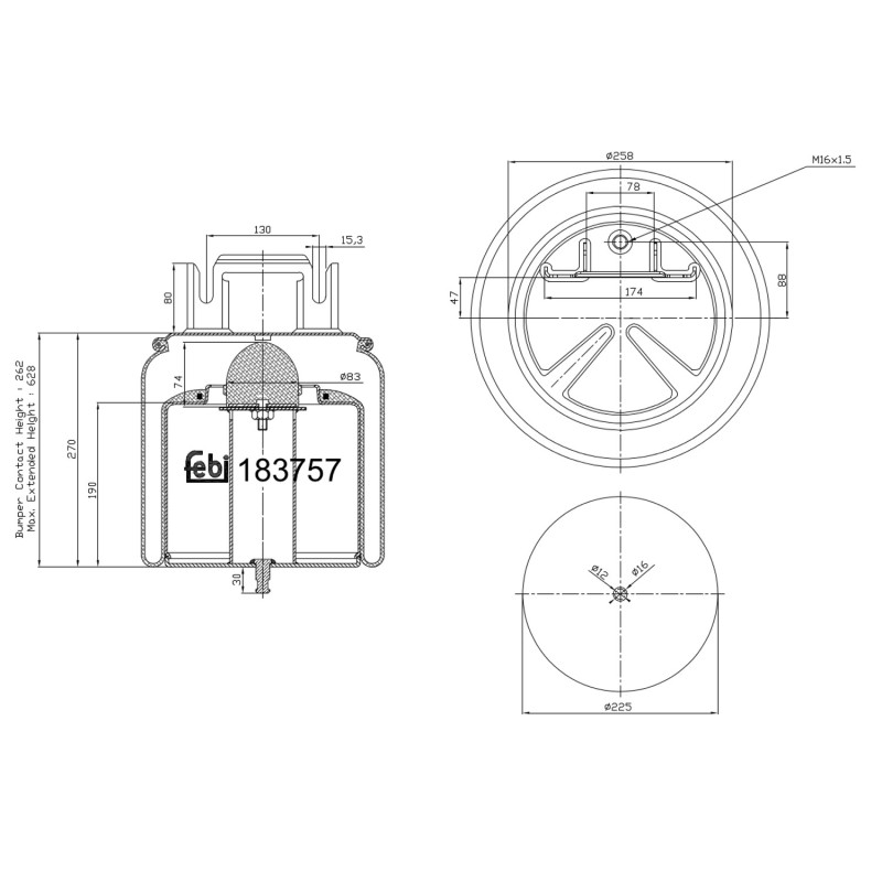 Veerbalg Febi Bilstein 183757