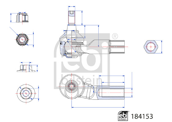 Spoorstangeind / Stuurkogel Febi Bilstein 184153