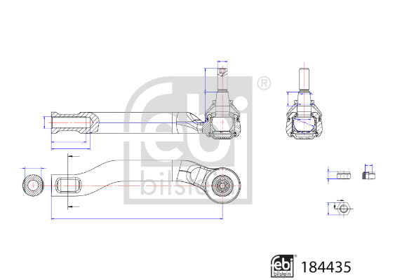 Spoorstangeind / Stuurkogel Febi Bilstein 184435