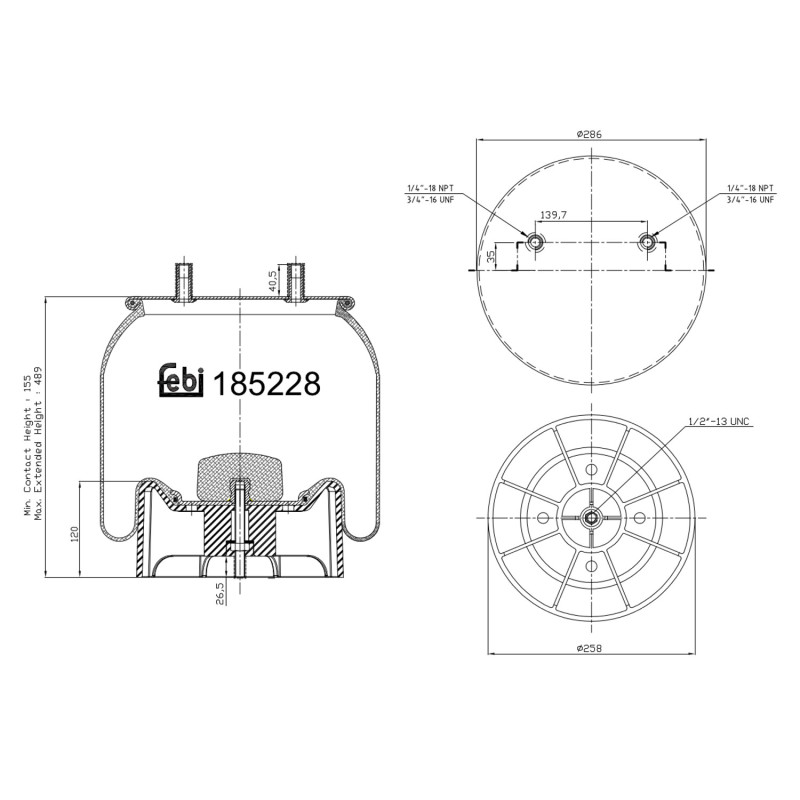 Veerbalg Febi Bilstein 185228