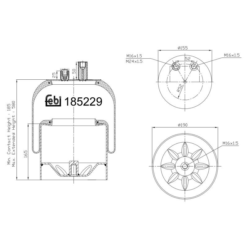 Veerbalg Febi Bilstein 185229