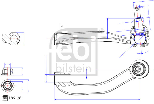 Spoorstangeind / Stuurkogel Febi Bilstein 186128