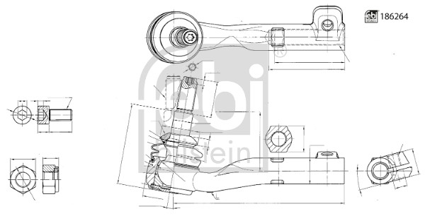 Spoorstangeind / Stuurkogel Febi Bilstein 186264