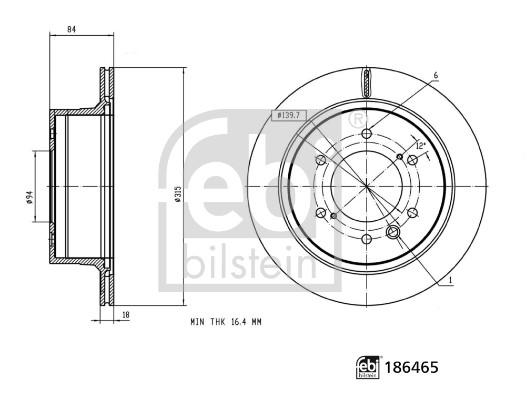 Remschijven Febi Bilstein 186465