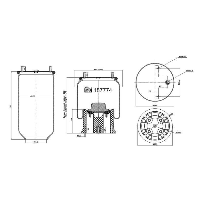 Veerbalg Febi Bilstein 187774