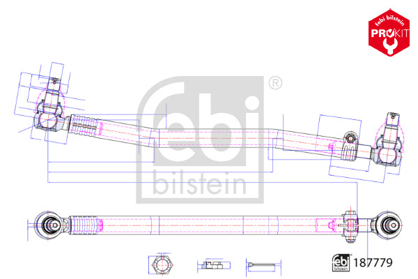 Spoorstangeind / Stuurkogel Febi Bilstein 187779
