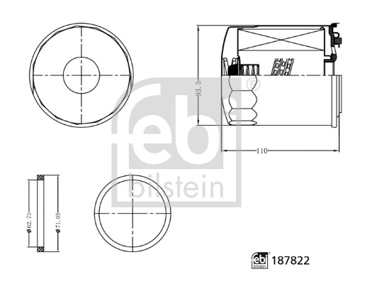 Filter/oliezeef automaatbak Febi Bilstein 187822