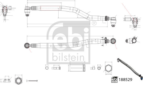 Spoorstangeind / Stuurkogel Febi Bilstein 188529