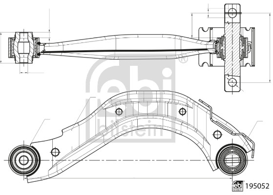 Draagarm, wielophanging Febi Bilstein 195148