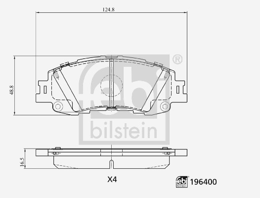 Remblokkenset, schijfrem Febi Bilstein 196400