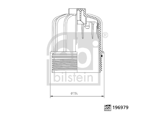 Deksel, brandstoffilter Febi Bilstein 196979