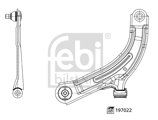Draagarm, wielophanging Febi Bilstein 197022