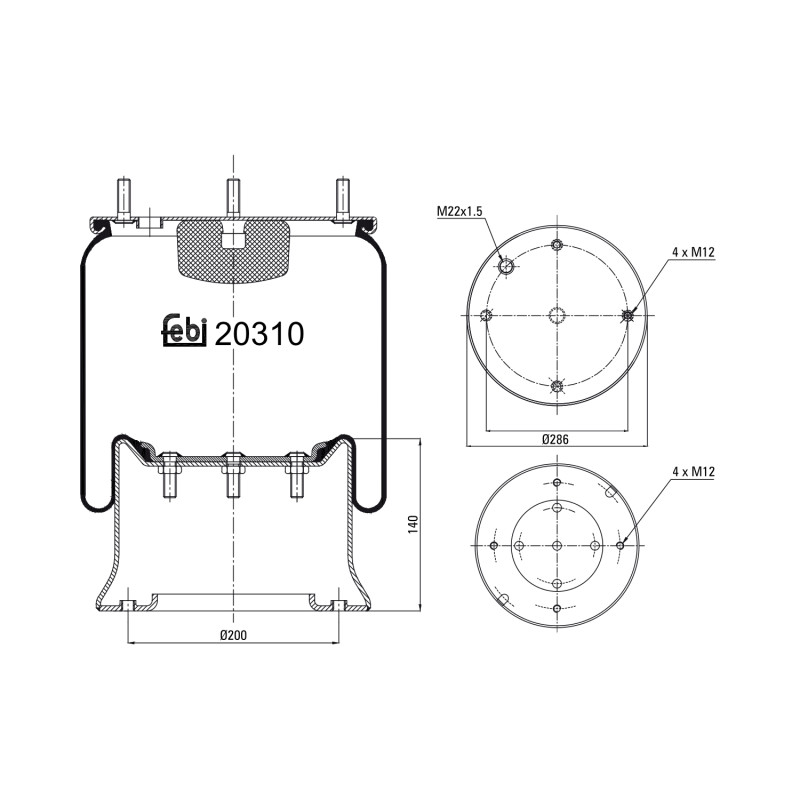 Veerbalg Febi Bilstein 20310