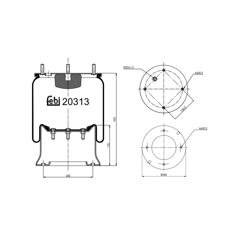 Veerbalg Febi Bilstein 20313