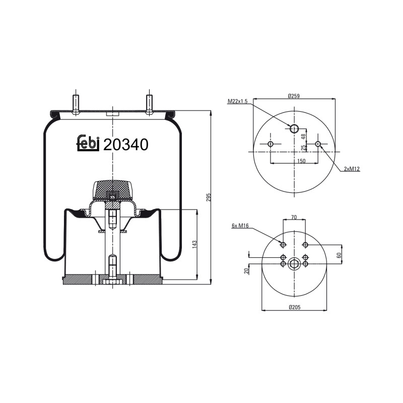 Veerbalg Febi Bilstein 20340