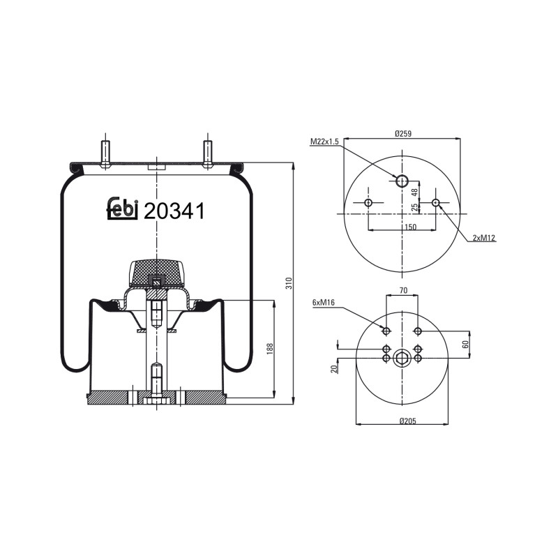 Veerbalg Febi Bilstein 20341