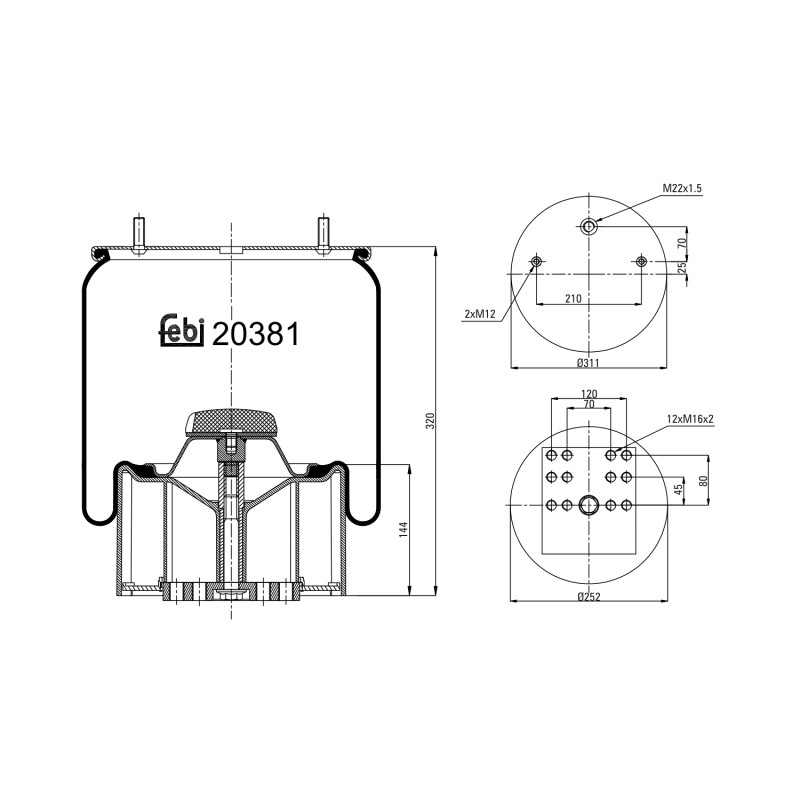 Veerbalg Febi Bilstein 20381