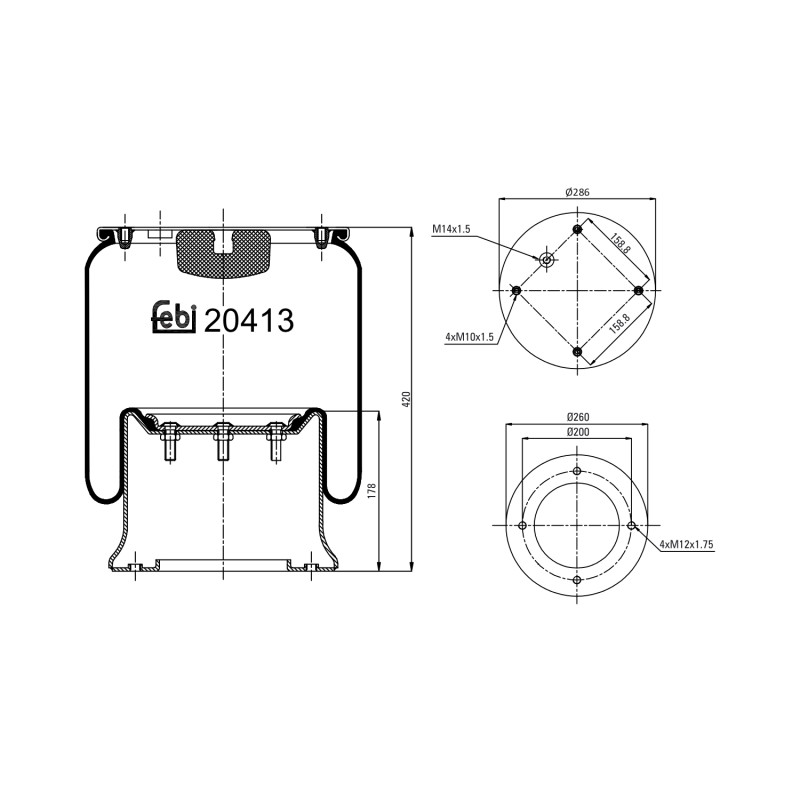 Veerbalg Febi Bilstein 20413