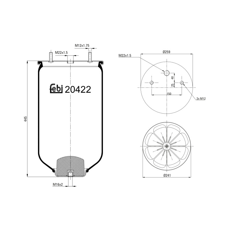 Veerbalg Febi Bilstein 20422