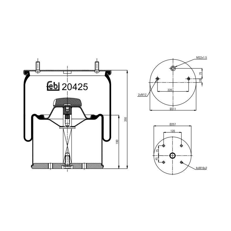 Veerbalg Febi Bilstein 20425