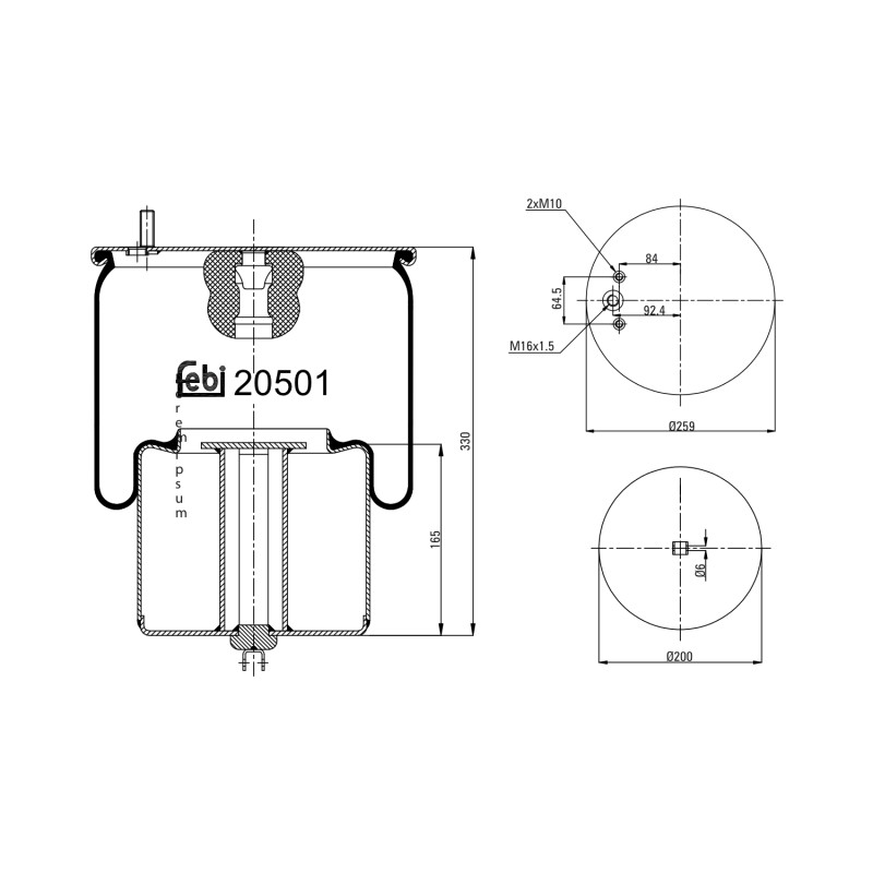 Veerbalg Febi Bilstein 20501