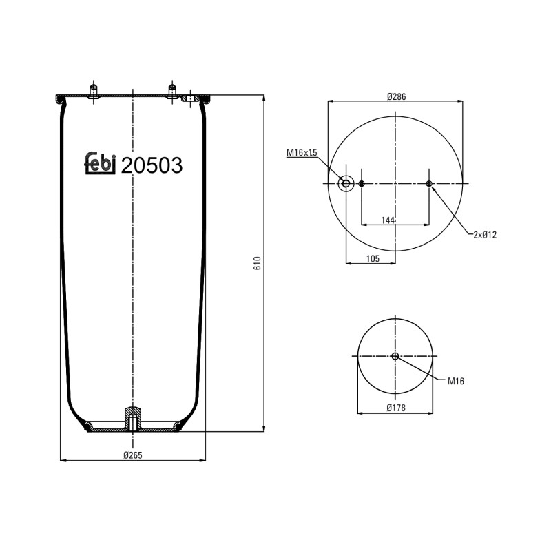 Veerbalg Febi Bilstein 20503