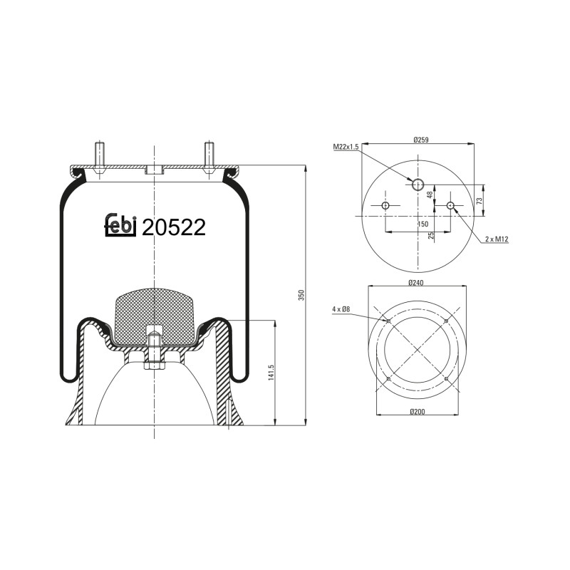 Veerbalg Febi Bilstein 20522